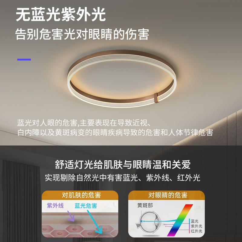 Lámpara de techo para dormitorio, lámpara nórdica simple y redonda para dormitorio principal, comedor, estudio, lámpara para habitación de niños, accesorios de iluminación Zhongshan 055L