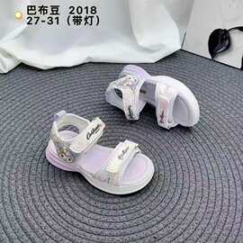 巴布豆儿童休闲凉鞋女童软底卡通甜美沙滩鞋夏季新款一手码拿货