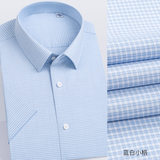 Kẻ caro xanh trắng - Áo ngắn tay - Nam - Cổ vuông 31