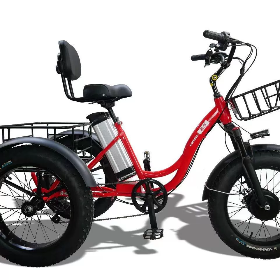 Новый трехколесный велосипед 20inch года с литиевой батареей, с толстыми шинами для снега, с педальным приводом, толстыми шинами и дисковыми тормозами, электрический привод.