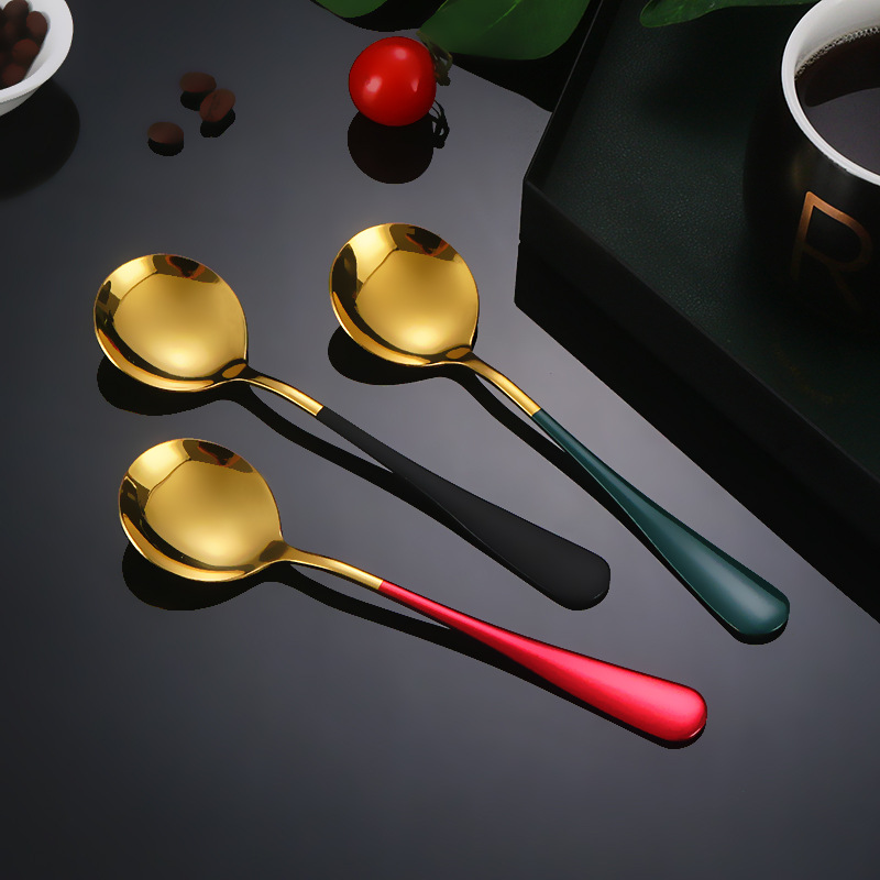 Cuillère à dessert jetable en acier inoxydable pour potage_voghion.com