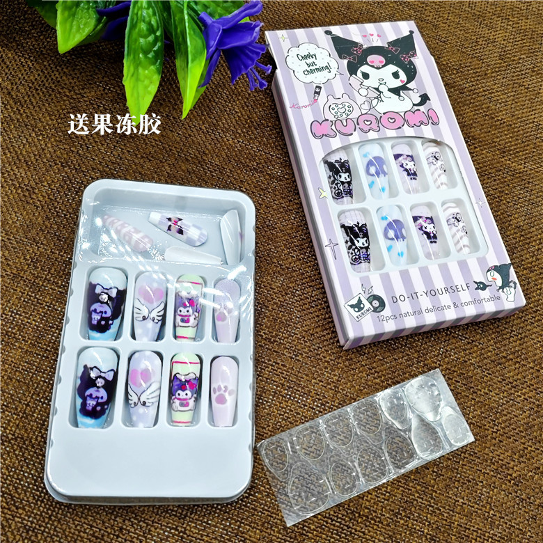 D043D Children's Wearable Nail Art Toy Comes with Jelly Glue + Children's Nail Art Finished Product Stickers Cartoon Nail Art