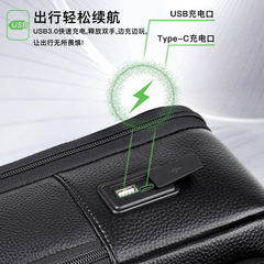 High-end men's genuine leather backpack business multi-functional backpack business trip cowhide computer backpack bag fashion