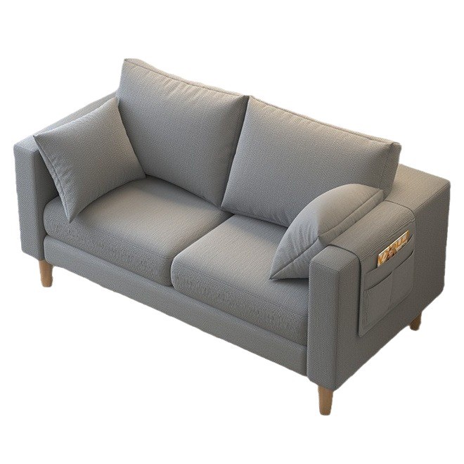 Sofa Small Apartment Nordic Simple Modern Bedroom Rental Room Simple Internet Popular Double Three-Person Living Room Fabric Sofa 5