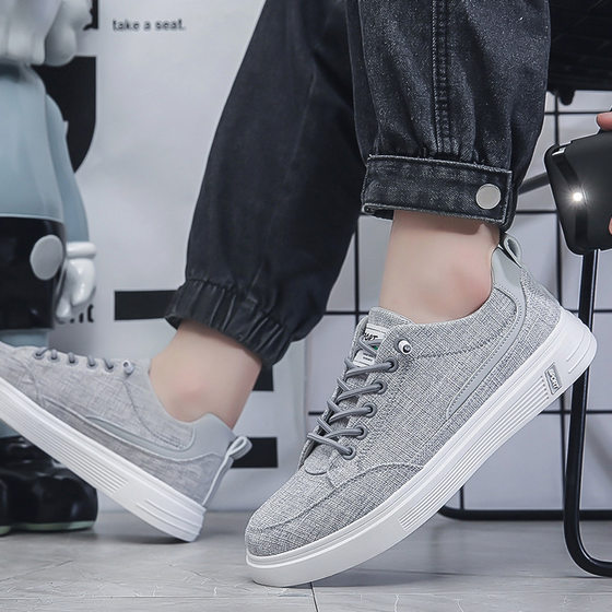 Men's shoes spring 2024 new sports casual cloth shoes men's work canvas men's linen flat sneakers