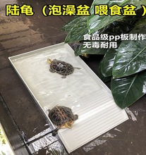 陆龟泡澡盆塑料乌龟洗澡盆黄缘泡澡盆乌龟喂水喂食盆乌龟晒台爬台