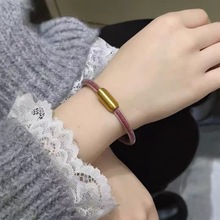 朱砂软管手镯diy本命年亚克力男女手环透明空心管手链加粉紫金沙