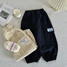 现货儿童长裤2025秋冬中小童男童日系潮范工装裤儿童休闲裤棉布裤