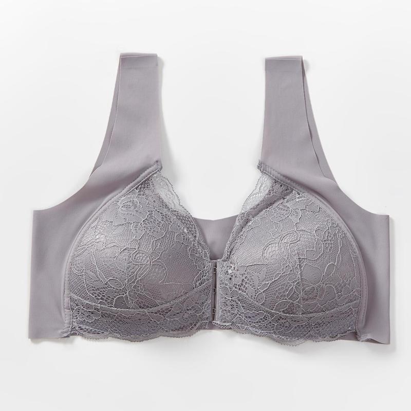 卸売特大サイズ下着、フロントホックブラ、越境販売、アイスシルク、プッシュアップ、セクシー、バストアップ、垂れ防止ブラ、ノンワイヤー|undefined