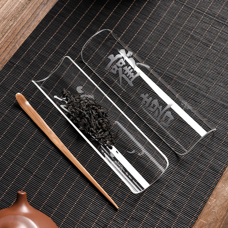 Traje de Ceremonia de té de vidrio hecho a mano Zen feliz apreciación del té Lotus té pala cucharadita ceremonia del té seis caballeros Kung Fu juego de té Accesorios