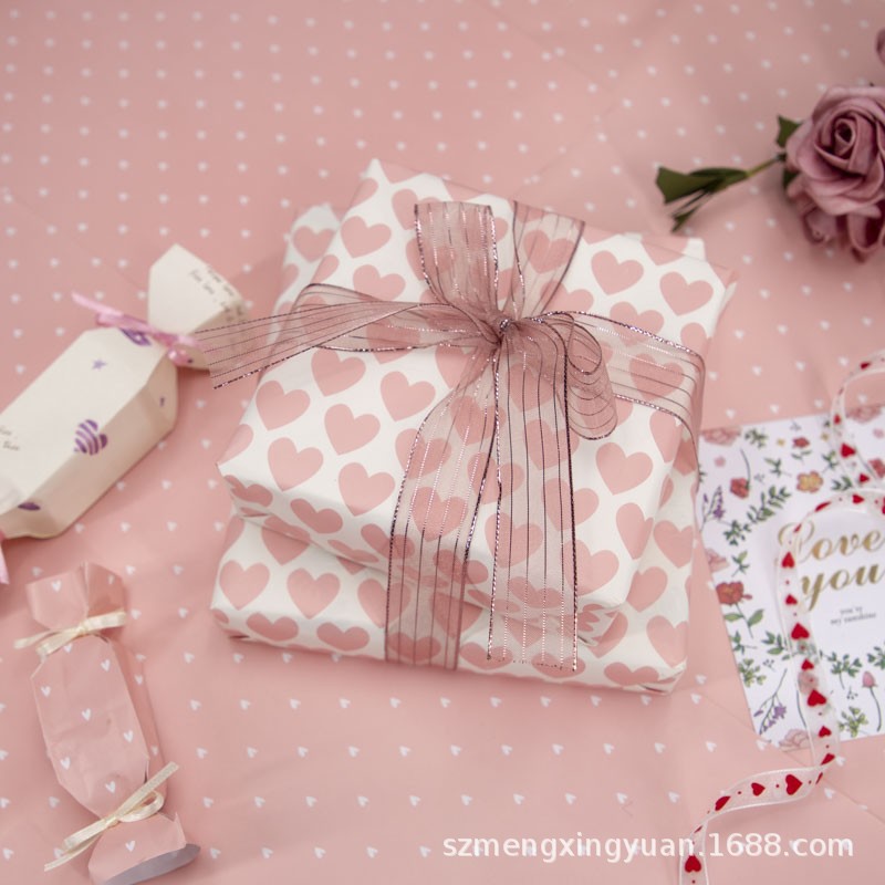 Nuevo Día de San Valentín qixi amor simple para enviar novia mamá regalo caja embalaje papel decoración material