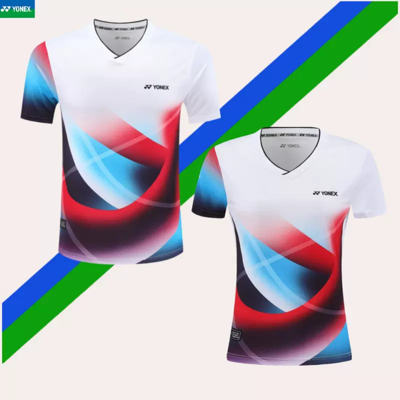 批发新款羽毛球服男女款速干YY运动短袖情侣透气乒乓球训练短袖夏