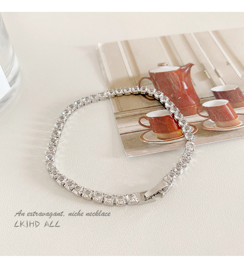 Simple Style Square Copper Inlay Zircon Bracelets 1 Piece
