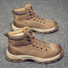 真皮靴子男2025新款真羊毛一体工装雪地靴东北保暖加厚户外马丁靴