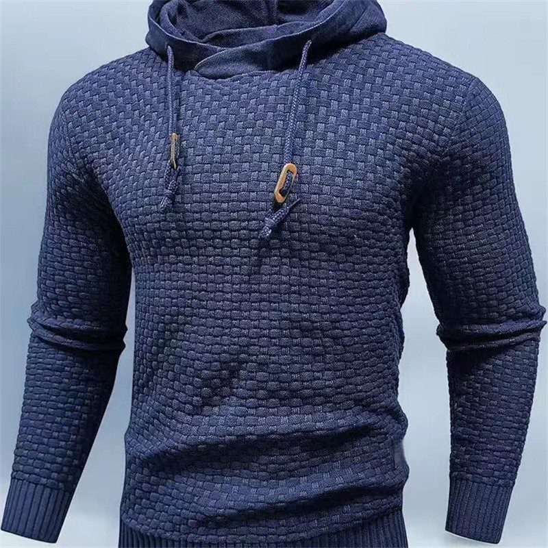 2025 Cross-Border Amazon Fashion Sports and Leisure New Men's Hooded Sweater Pullover Knit Multi-Color Wholesale