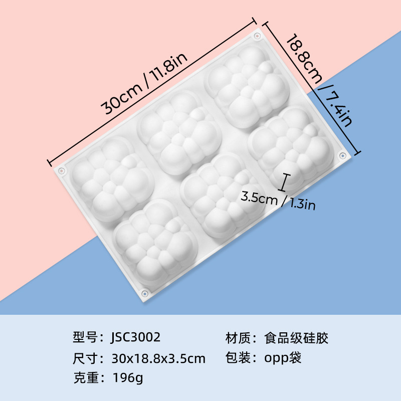 人気のある新商品6連食品級シリカゲルムース金型愛の形は高温に耐えて型抜きしやすいチョコレート金型です。|undefined