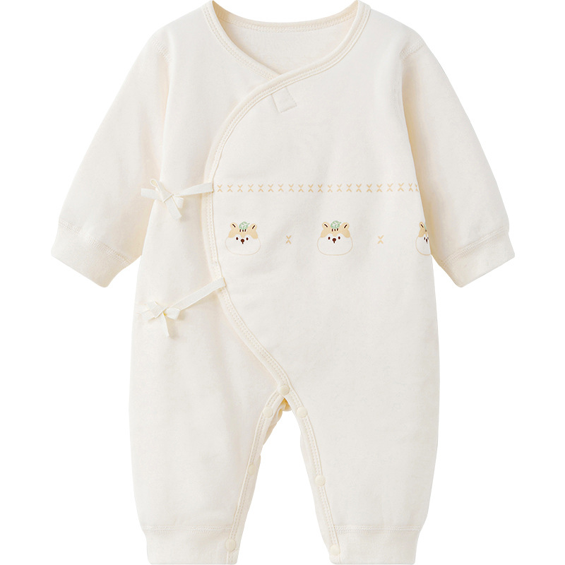 Ropa de bebé recién nacido otoño y invierno primaria delgada algodón intercalado 0 calor monje de marzo para salir a los niños pequeños camiseta de bebé image 6
