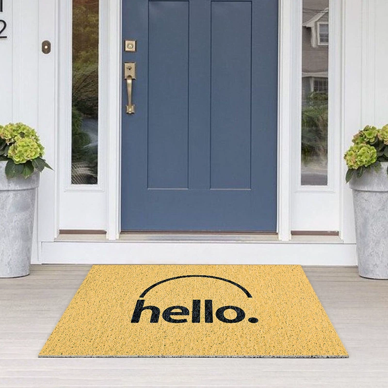 Door mat Hello — silk-circle welcome doormat, absorbent non-slip surface, multiple sizes