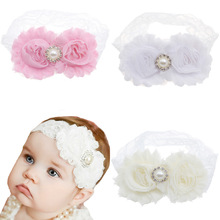 亚马逊跨境儿童发带宝宝弹力白色蕾丝头带婴儿头饰欧美新生儿发饰