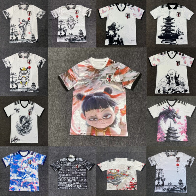 New and Old Japanese Team Jersey Football Animation Series Samurai Shiro Cherry Blossom Dragon Year Special Edition Football Sportswear