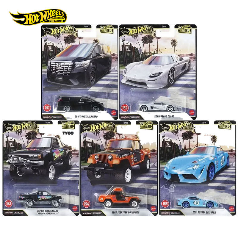 In-Stock Hot Wheels Garden Avenue 31 Iron Base Rubber Tire Toyota Datsun Jeep Koenigsegg Car Model Gjt68