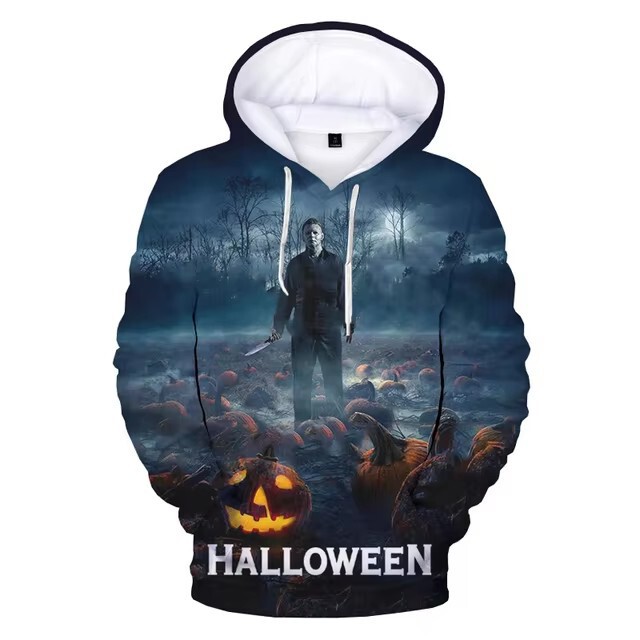 Halloween Horror Movie Women's Michael Myers 3D Digital Printing Women's Pullover Hooded Sweatshirts