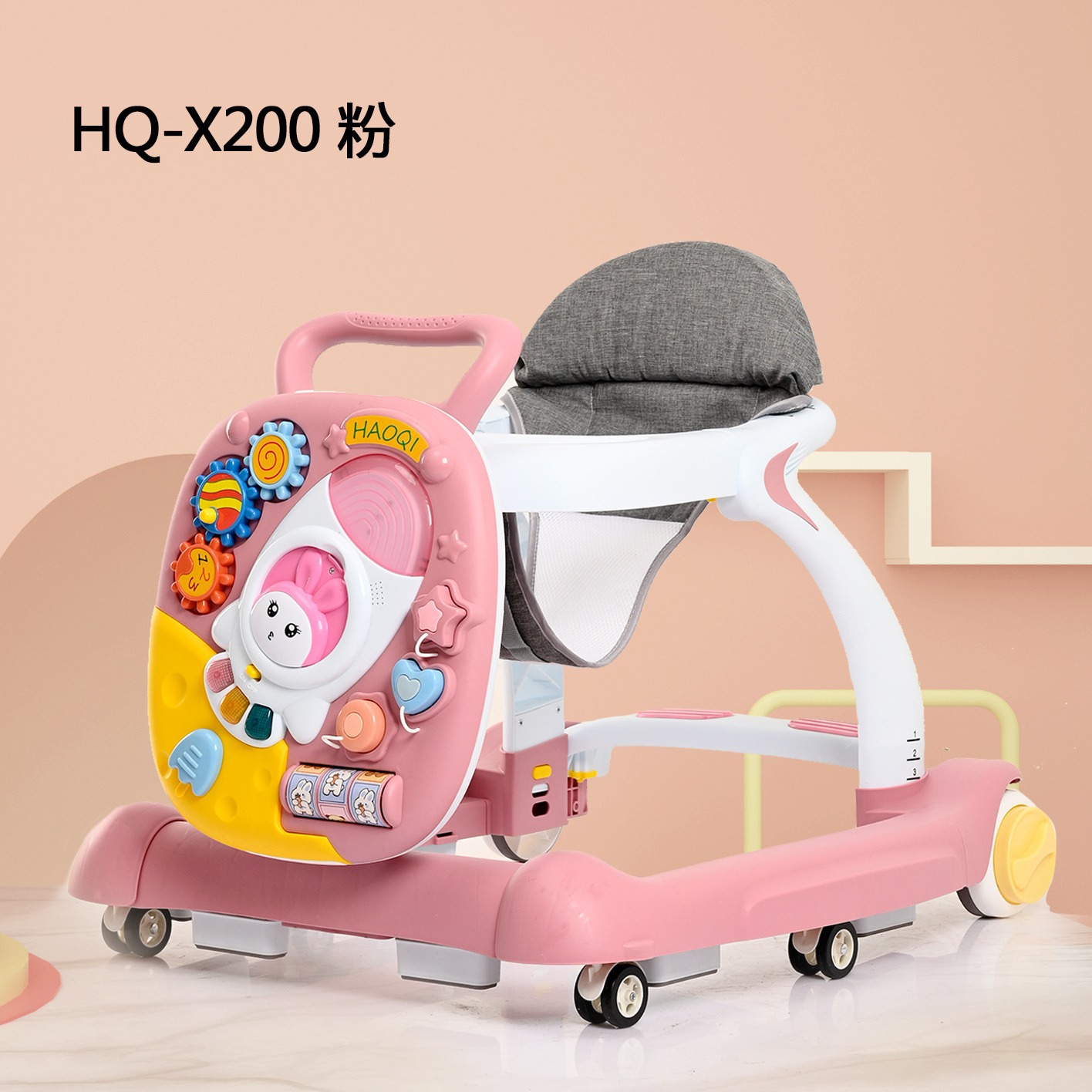 All-Plastic High-End Baby Walker with Music Toy, Convertible into a Learning Table, Children's Baby Stroller Walker