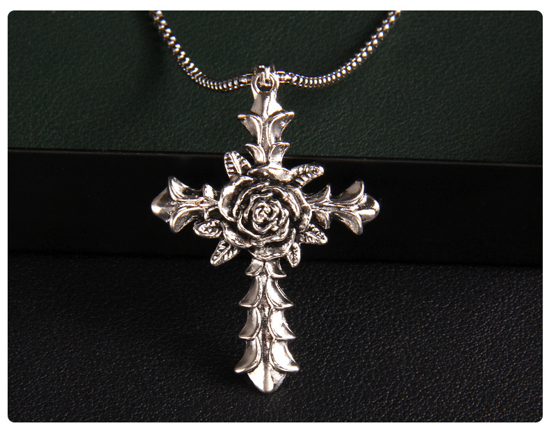 Fashion Cross Stainless Steel Plating Pendant Necklace 1 Piece