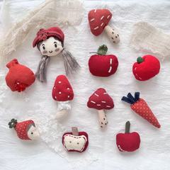 充棉diy饰品配件 森系小清新胸针配件卡通少女蘑菇萝卜饰品辅料