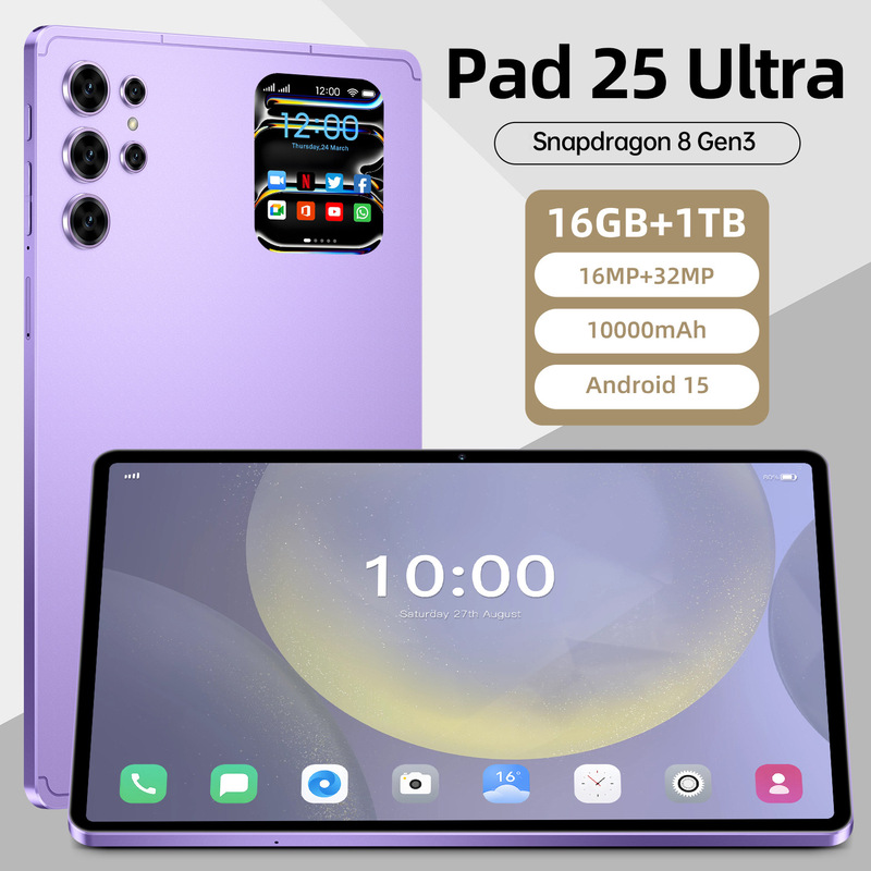 Cross-Border Hot Selling Pad 25 Ultra Android Tablet 16+1Tb Large Screen Eye Protection Computer Manufacturer Wholesale
