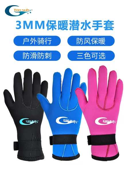 3mm Diving Gloves Windproof Fishing Gloves Water Swimming Warm Cold Protection Gloves Wear-resistant
