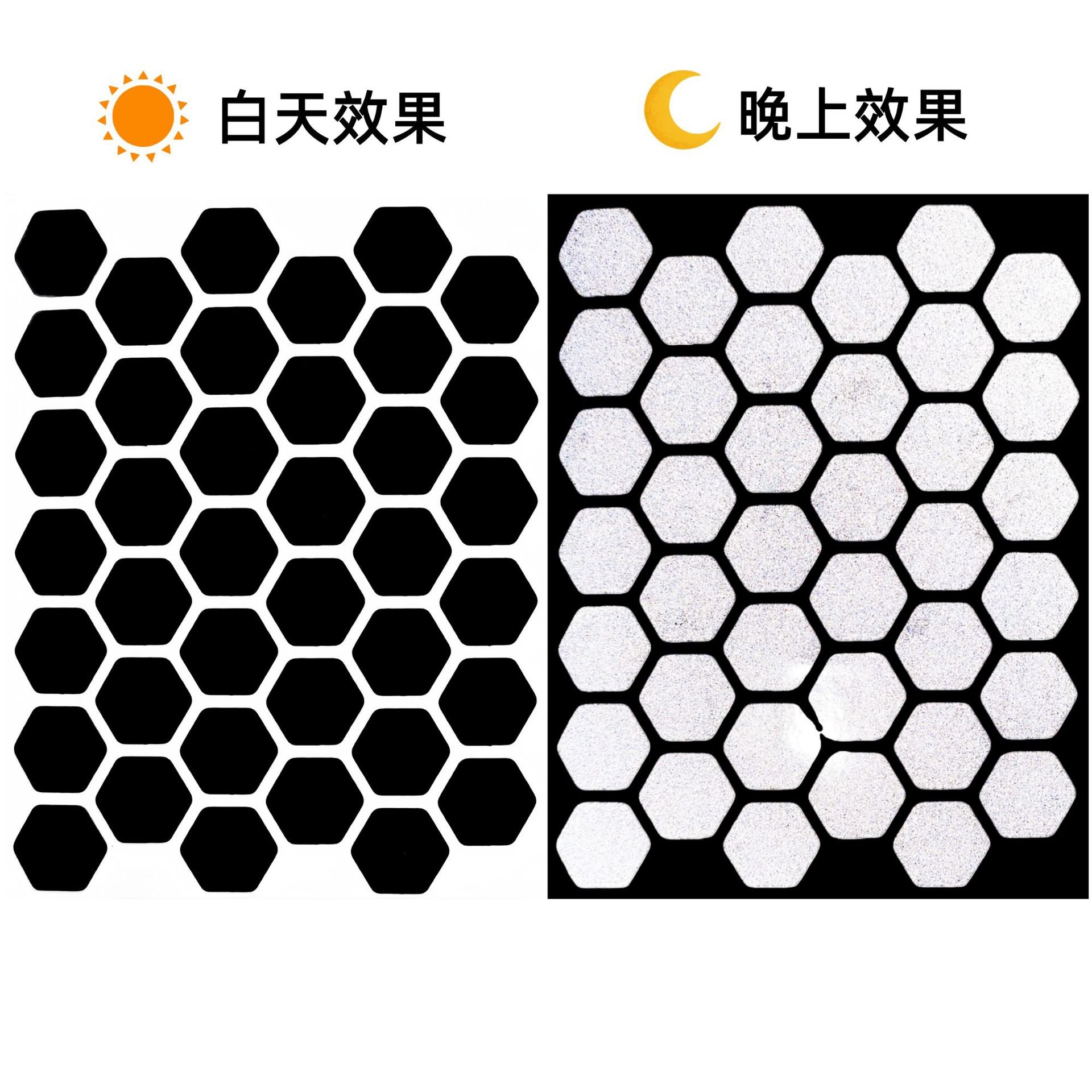 Yà mǎ Retro Reflective Black Sticker Honeycomb Hexagon Helmet Bike Reflective Tape (Auto Parts and Accessories) - a52-honeycomb-hexagon-39-pcssheet