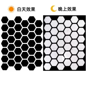 Retro Reflective Black Sticker Honeycomb Hexagon Helmet Bike Reflective Tape