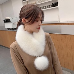 冬のマフラーの女性の保温毛の襟の厚い毛のマフラーはキツネの毛の高級感の気質のマフラーをまねます。