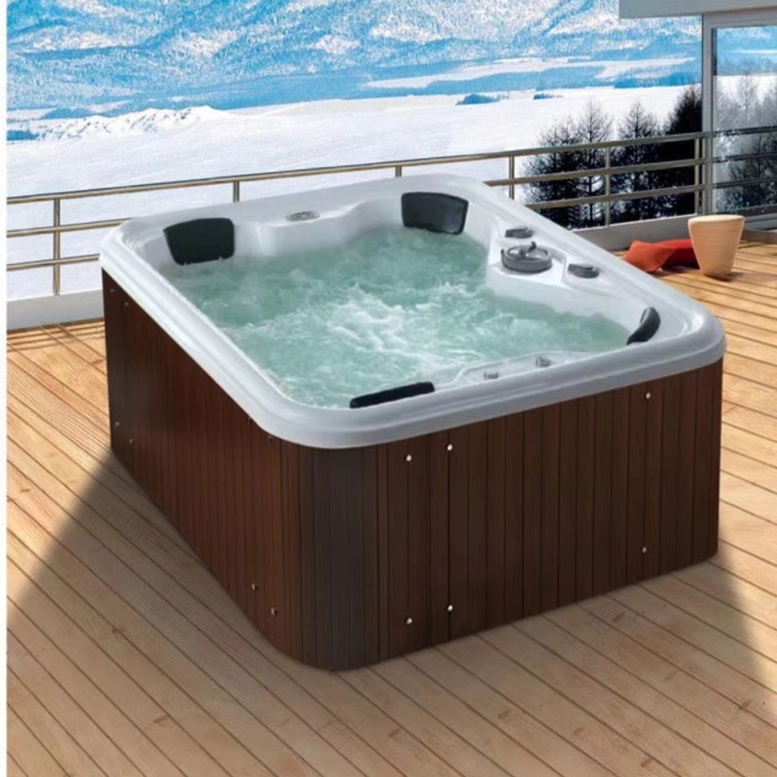 Cuatro personas bañera termostática función bañera de baño calentada spa bañera piscina spa piscina al aire libre surf masaje piscina grande ducha