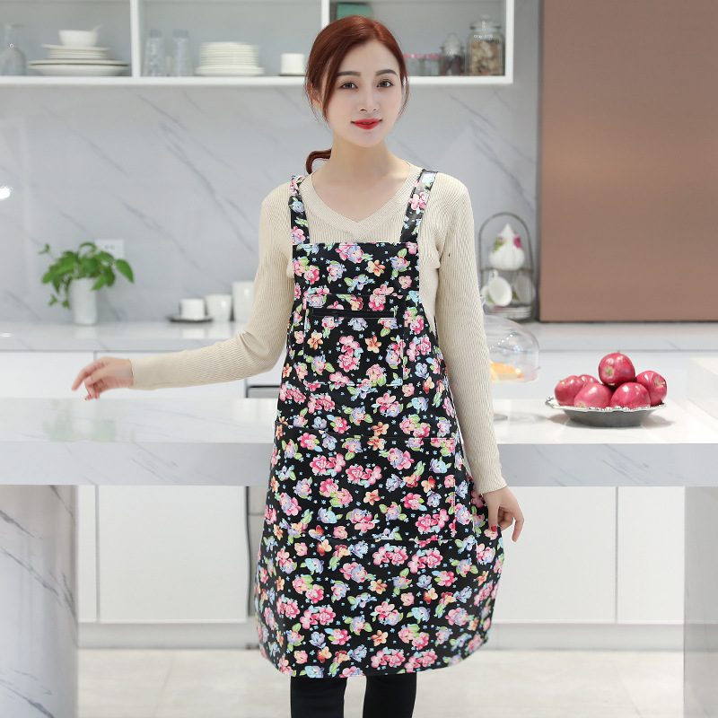 진달래 스트랩 가죽 앞치마