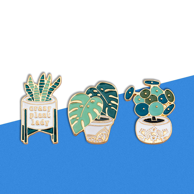 Wholesale Jewelry Cartoon Potted Plant Brooch Nihaojewelry display picture 1
