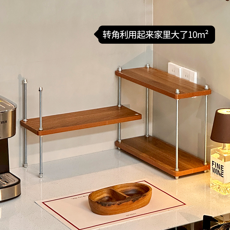 In-Stock Wooden Desktop Storage Rack Coffee Corner Mug Organizer Corner Solid Wood Cup and Mug Storage Rack