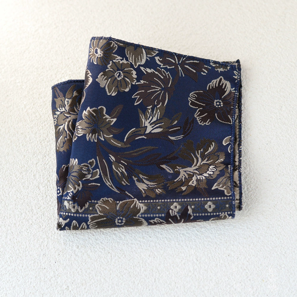 Vintage Hong Kong style floral pocket square for men’s business suit, Korean version formal accessory, chest scarf, small square scarf