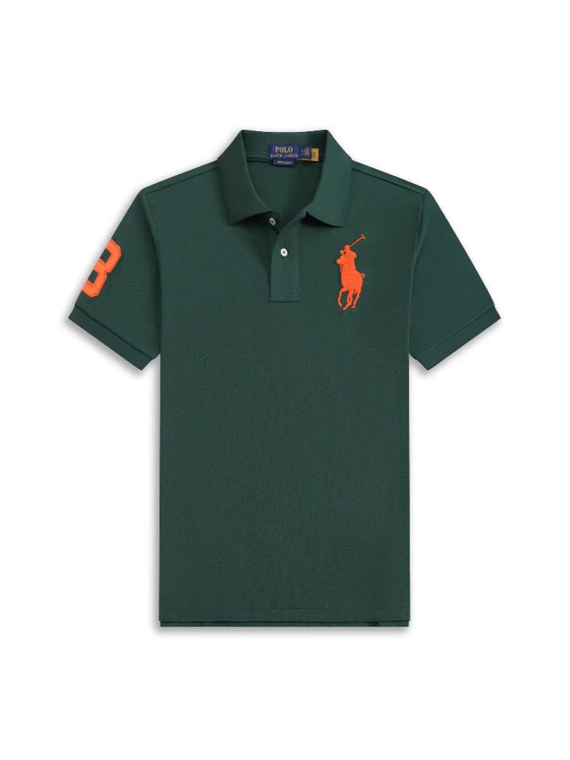 POLOWALK hombre logotipo marino bordado polo con solapa de verano nuevo RL suelto casual camiseta de manga corta