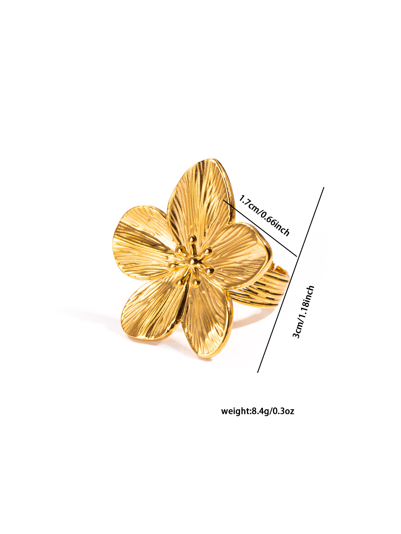 201 Stainless Steel Material Wholesale Jewelry Simple Style Leaves Solid Color Butterfly Titanium Steel Open Rings