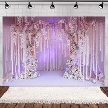 亚马逊新款唯美婚礼背景玫瑰粉色主题拍照摄影背景布跨境专供装饰