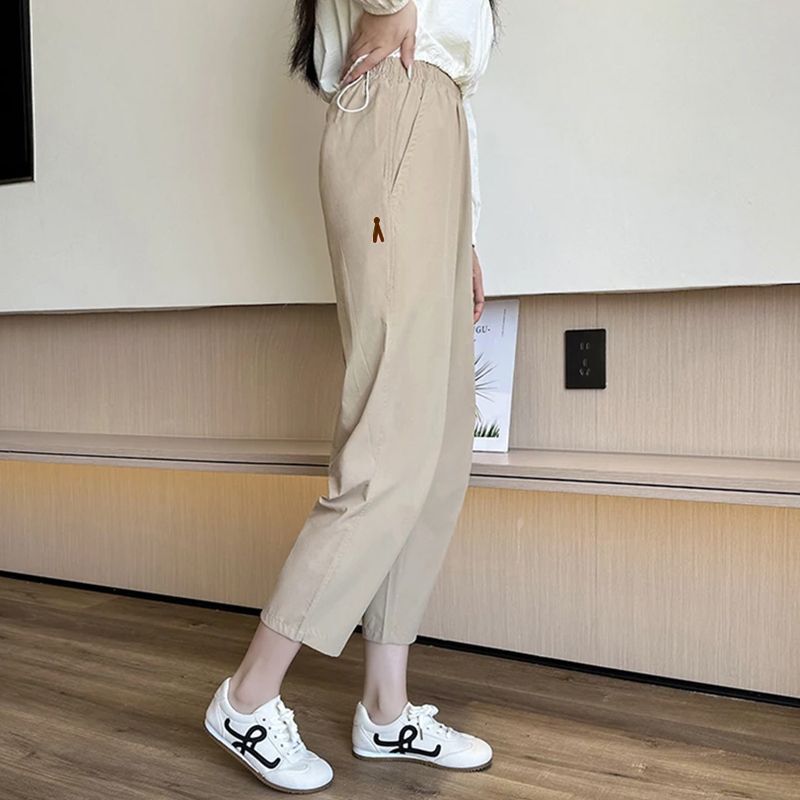 夏季凉感冰丝速干透气运动裤女休闲裤宽松小个子穿搭哈伦裤大码裤|undefined