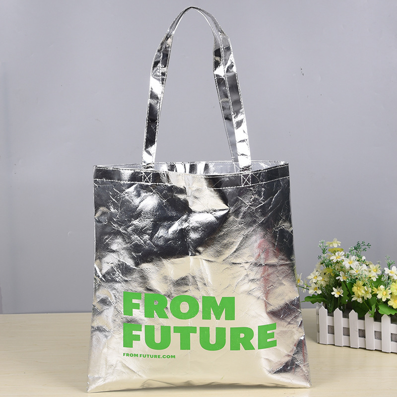 镭射无纺布袋定制银膜镀膜企业广告宣传手提袋大容量购物无纺布袋