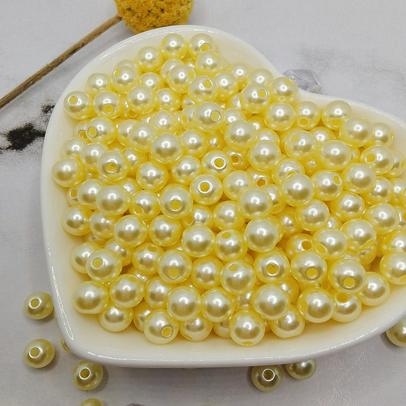 Perlas de color resaltadas perforadas perlas de plástico ABS DIY material de bolsas hechas a mano accesorios accesorios al por mayor image 17