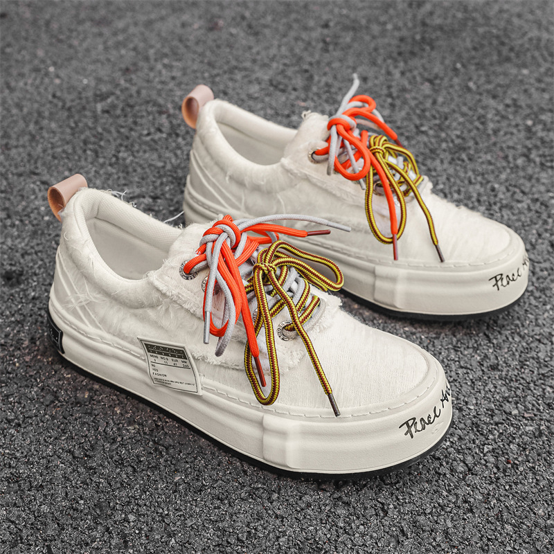 Nicho Zhong zapatos para hombres 2025 primavera y verano nuevos zapatos de skate zapatos de moda diseño de base gruesa ins red pareja zapatos de lona mujer