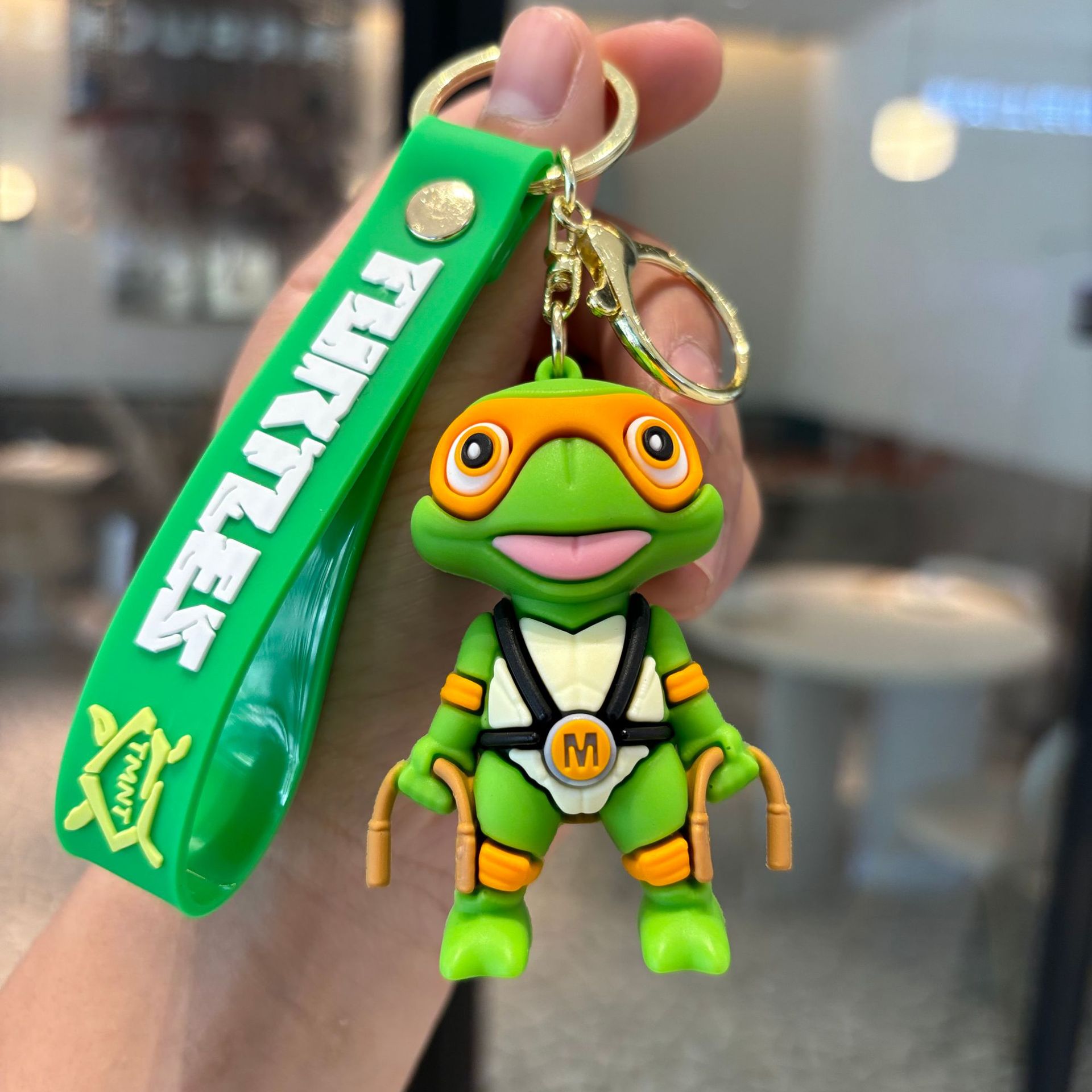 Cartoon ninja tortuga colgante llavero de PVC llavero de goma blanda accesorios bolsos de automóviles pequeños regalos