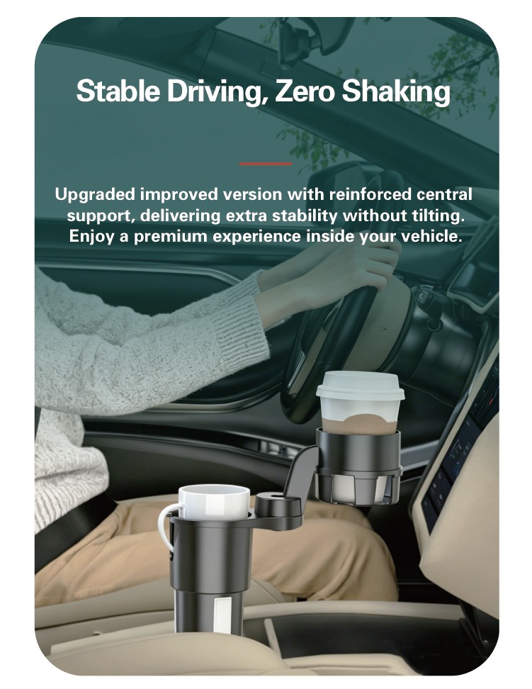 Car-mounted floating small table 360 ° Rotating multifunctional cup holder, dining plate tray, non-slip, wear-resistant, extended arm