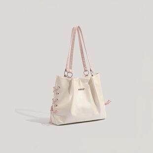Capacious high quality underarm bag to go out with bow, shoulder bag, official product