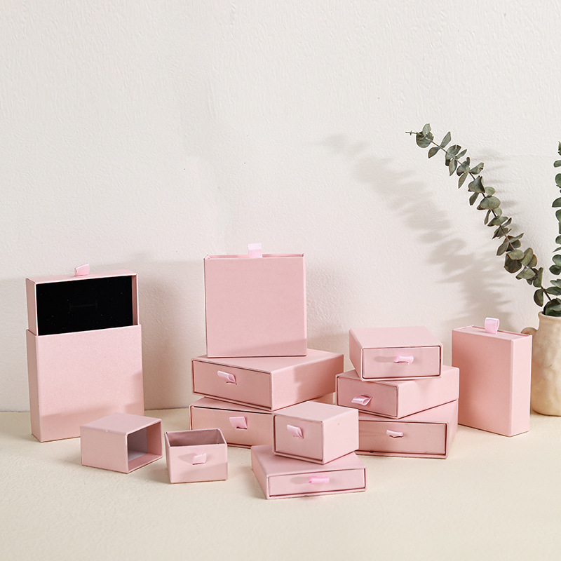 抽屉盒饰品包装盒珠宝首饰盒子吊坠项链戒指耳环手镯收纳礼盒